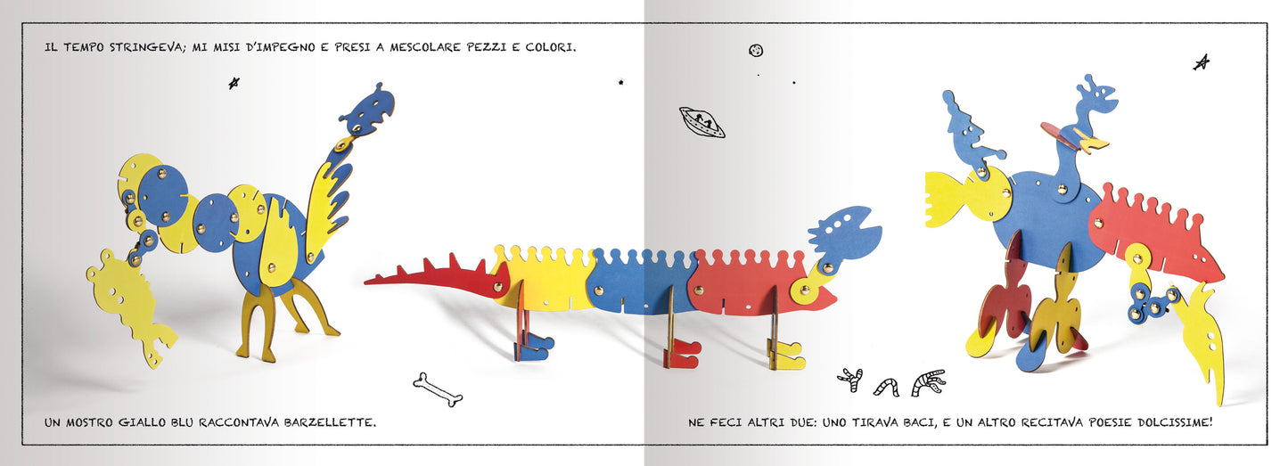 L'inventamostri::Libro + 309 pezzi per costruire mostri