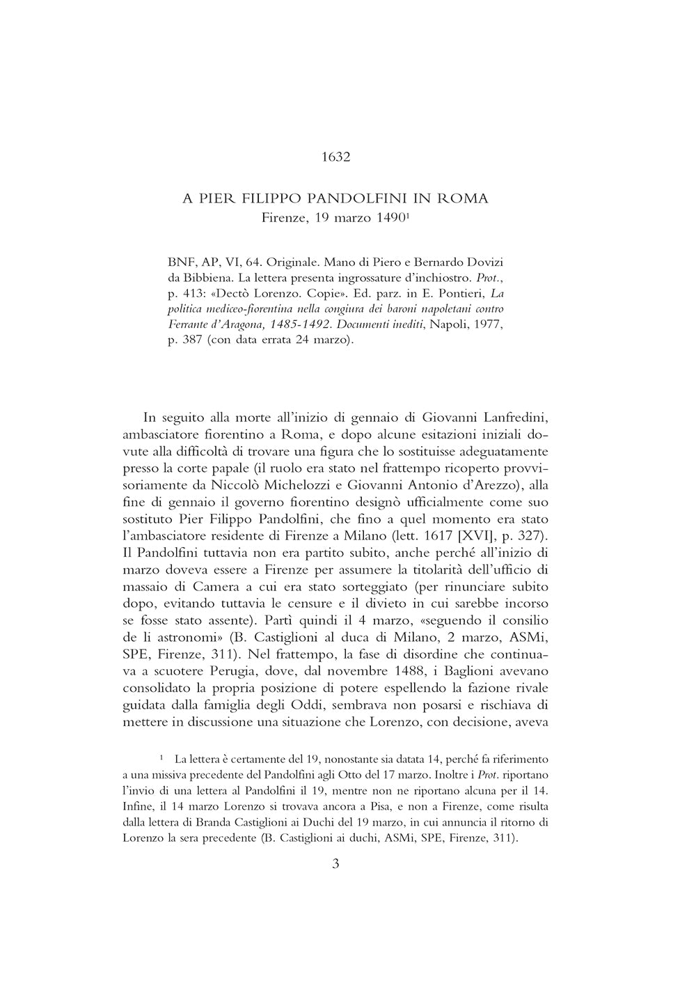 Lettere XVII (Marzo - Settembre 1490)