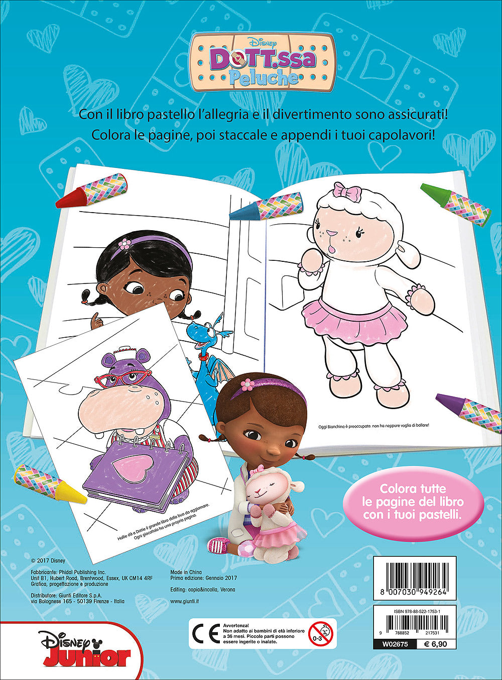 Libro Pastello - Dott.ssa Peluche::12 mini pastelli per colorare!