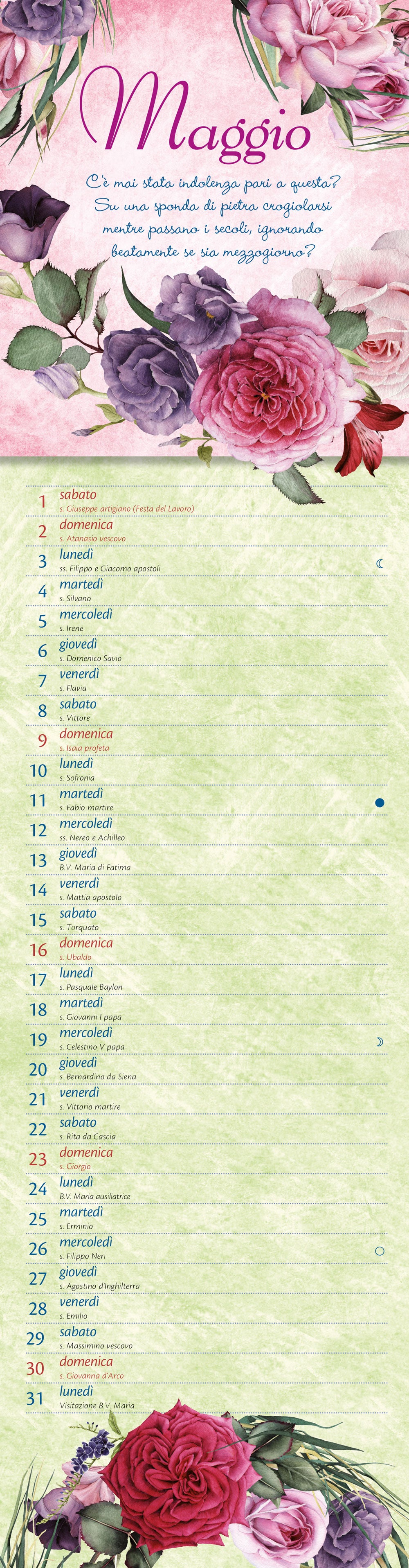 Calendario Emily 2021, da parete, 12,5x48 cm