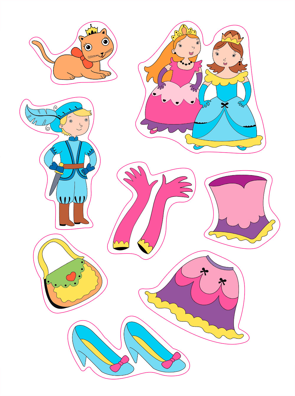 Colora e gioca con le principesse::con stickers