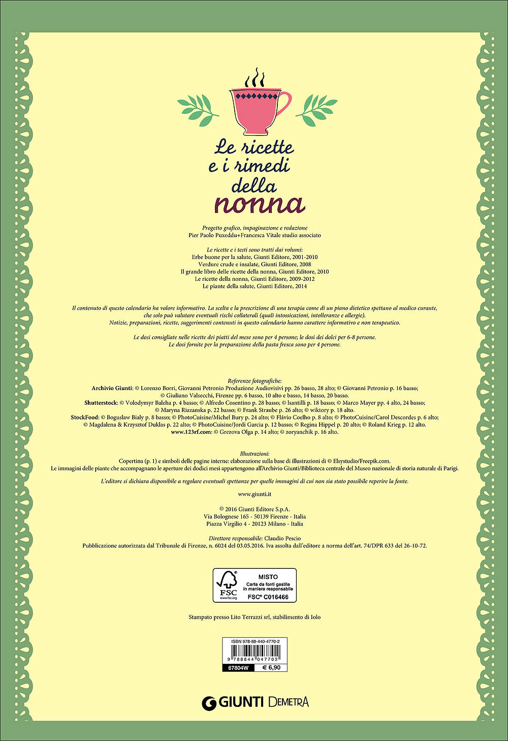 Le ricette e i rimedi della Nonna - Calendario 2017