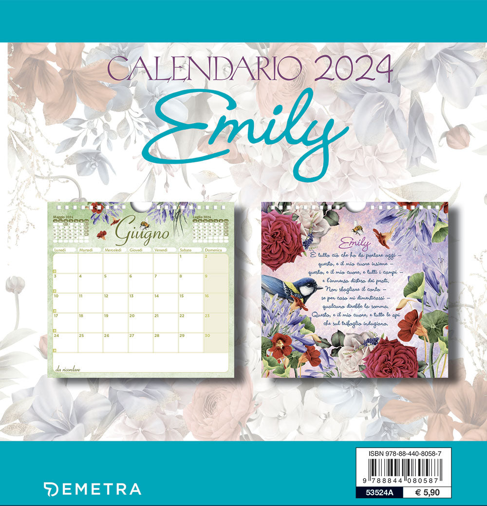 Calendario Emily desk 2024 da tavolo (17 x 16 cm)