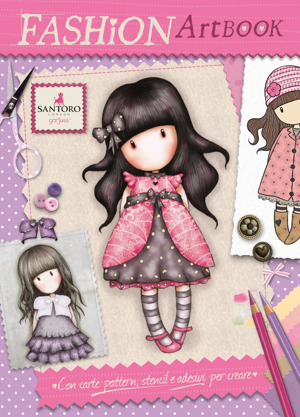 Gorjuss - Fashion Art Book::Con carte pattern, stencil e adesivi per creare