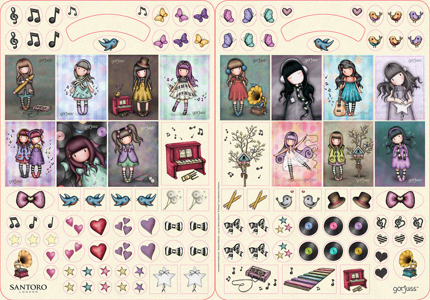 Gorjuss. Sticker&Color. I love music::I love music