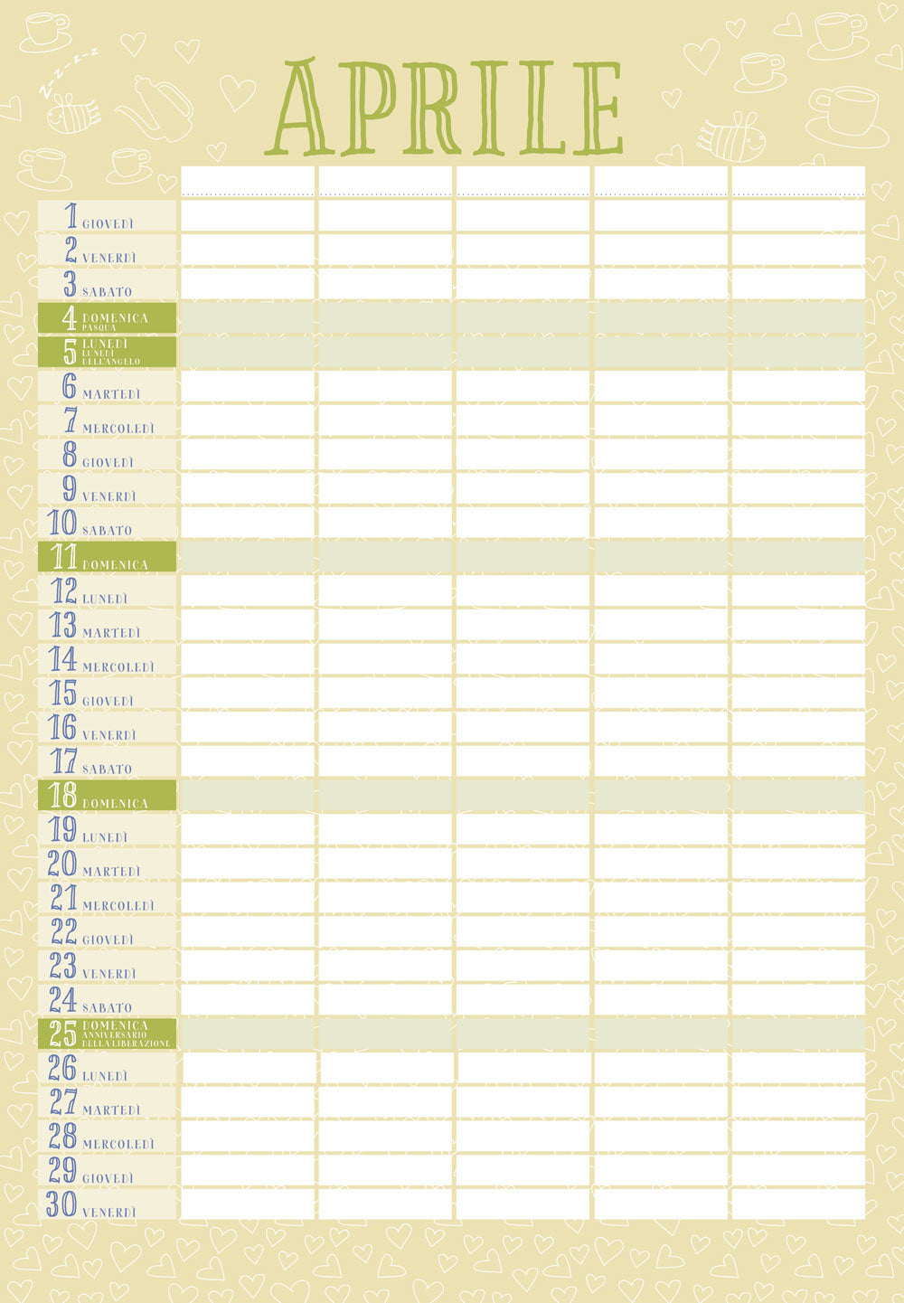 Calendario della famiglia 2021, da parete, 26,5x38,5 cm