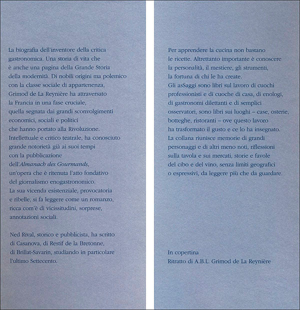 Il buongustaio eccentrico::Vita e opere di A.B.L. Grimod de La Reynière
