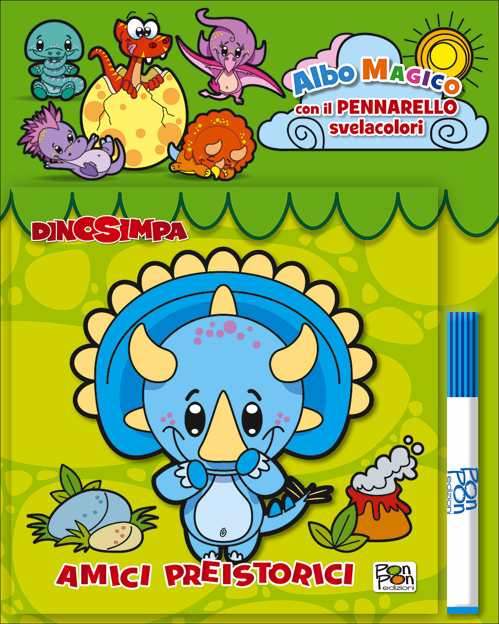 Albo Magico Dinosimpa - Amici preistorici::Con il pennarello svelacolori