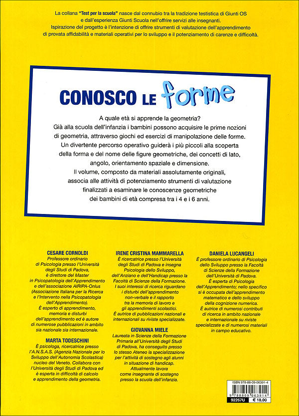 Conosco le forme: valutare e potenziare l'apprendimento della geometria dai 4 ai 6 anni