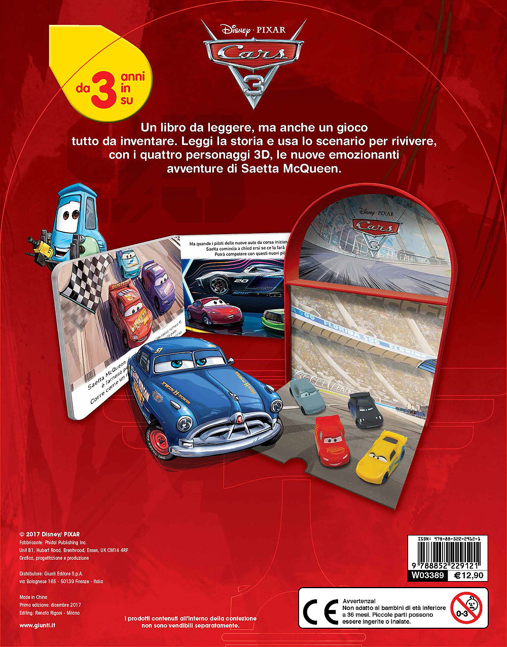 Cars 3 - LibroGiocaKit::Con 4 personaggi 3D e 1 scenario per giocare!