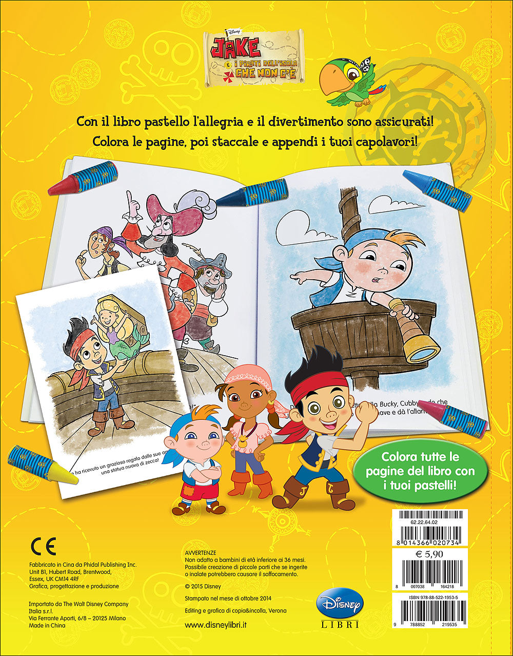 Libro Pastello - Jake e i pirati dell'Isola Che Non C'è::12 mini pastelli per colorare!