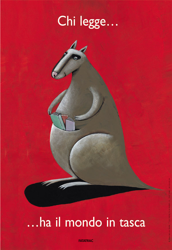 Chi legge... ha il mondo in tasca::illustrazione di Arianna Papini