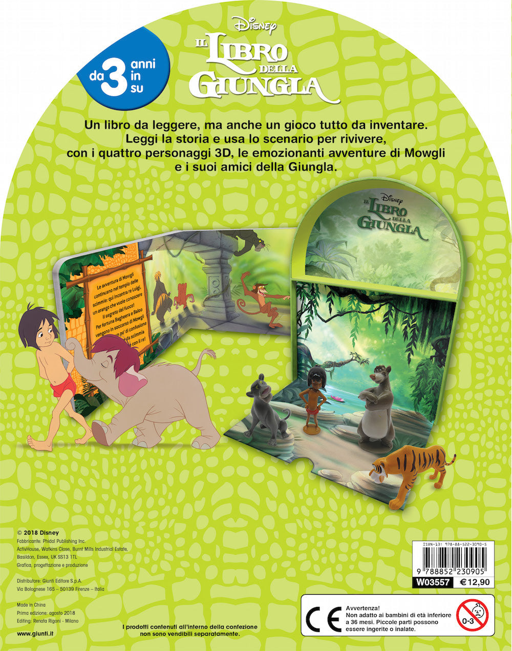 Il Libro della Giungla - LibroGiocaKit::Con 4 personaggi 3D e 1 scenario per giocare!