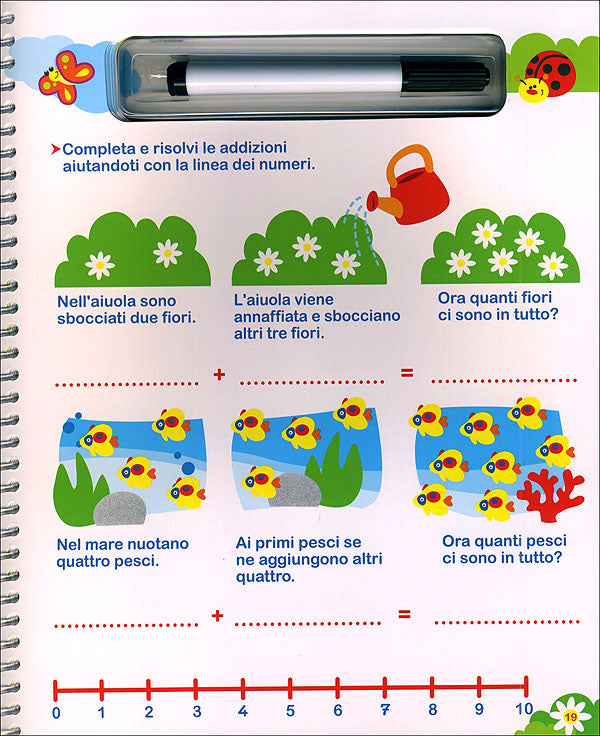 Gioca con i numeri e con le prime addizioni::Con pennarello con inchiostro a base d'acqua