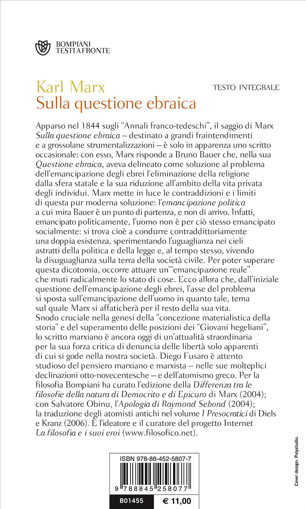 La questione ebraica::Testo tedesco a fronte