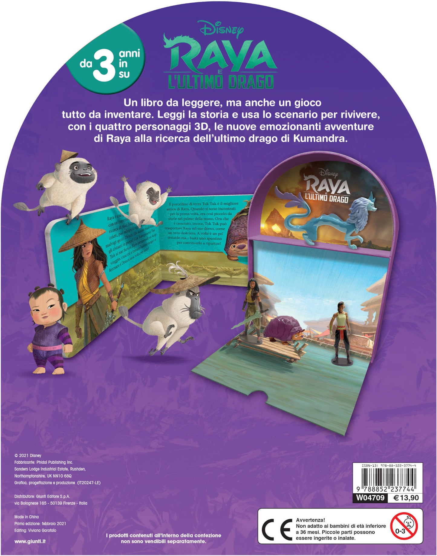 Libro Giocakit Raya e l'Ultimo Drago::con 4 personaggi 3d e 1 scenario per giocare