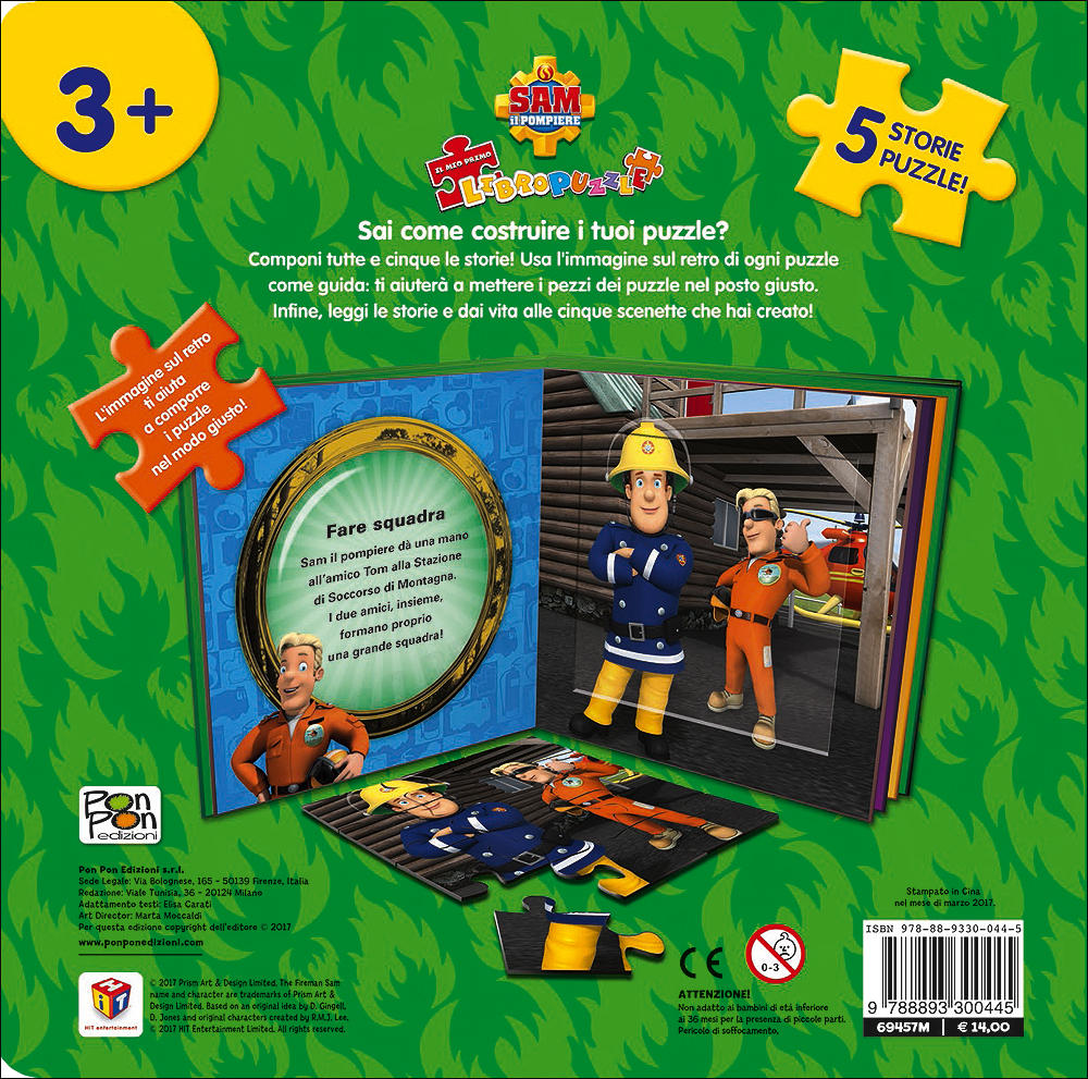 Sam il pompiere - Il mio primo libro puzzle::5 storie 5 puzzle!
