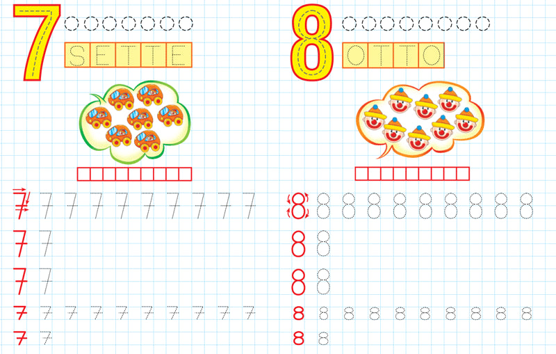 Un mondo di quadretti::Pregrafismi, lettere e numeri