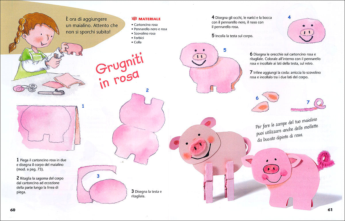 Cose di carta per bambini::Biglietti originali - Animali della fattoria - Burattini a dita - Lavoretti con la carta