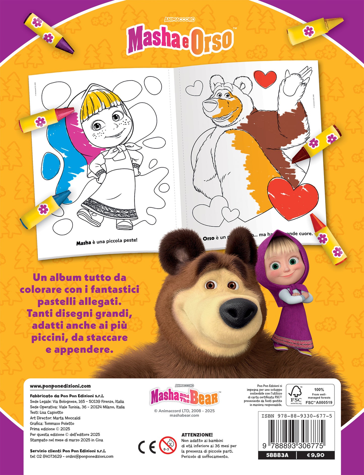 Masha e Orso. Il mio album pastello. Giochiamo con i colori!