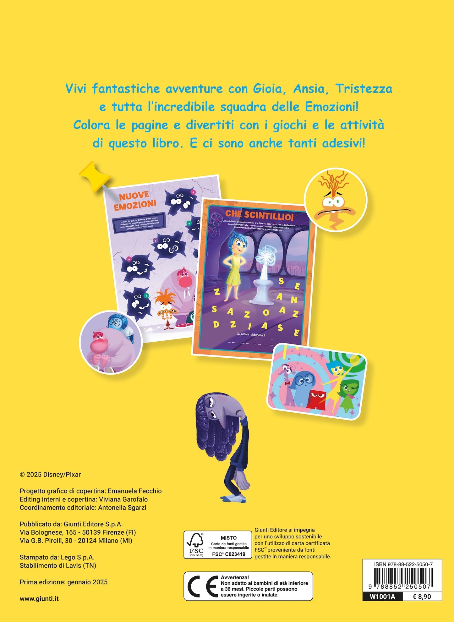 100 Pagine di giochi e attività Inside Out 2::Con tanti adesivi