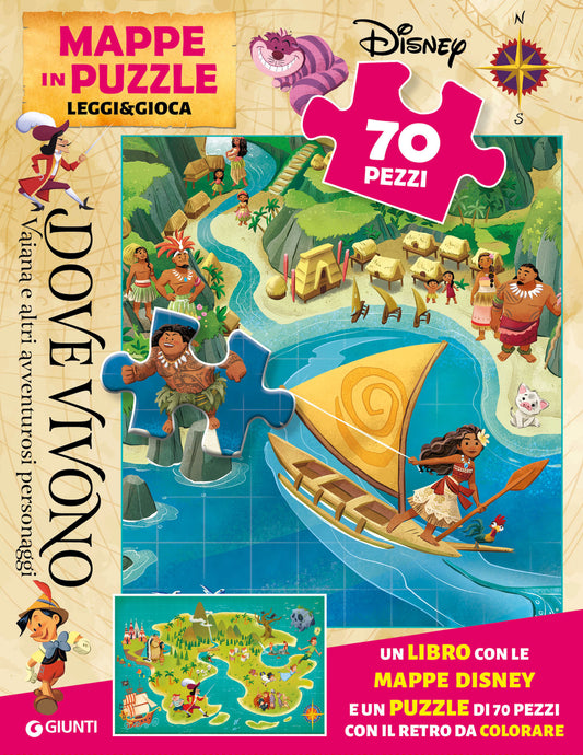 Vaiana Mappe in puzzle Leggi&Gioca::Dove vivono Vaiana e altri amici d’avventura