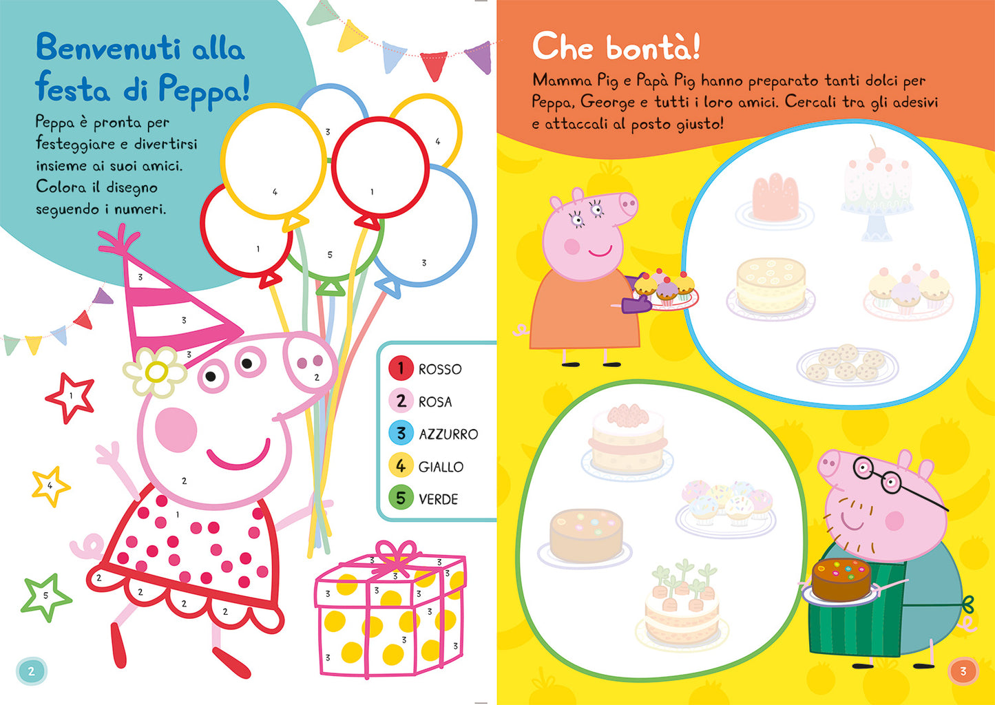 Festeggia con Peppa::Con tanti giochi e sticker