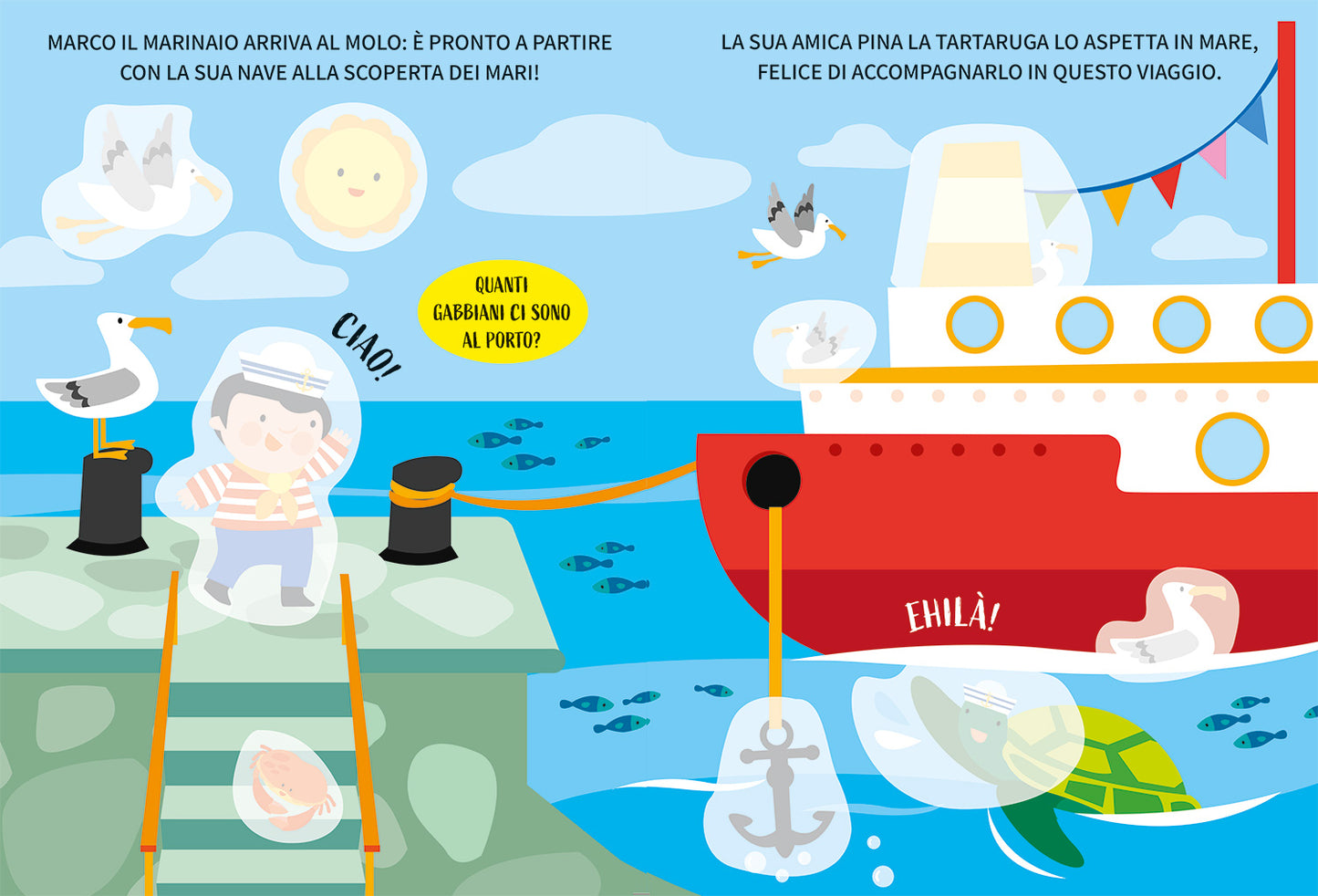 Io coloro con gli stickers. Il mare