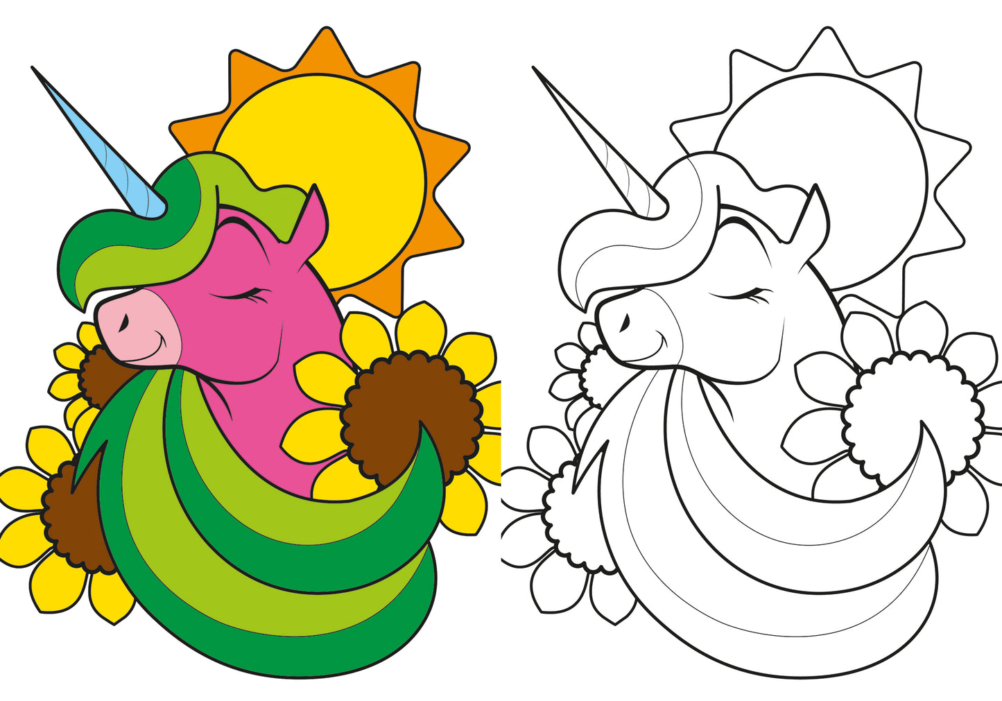 Unicorni::Tanti simpatici unicorni da colorare