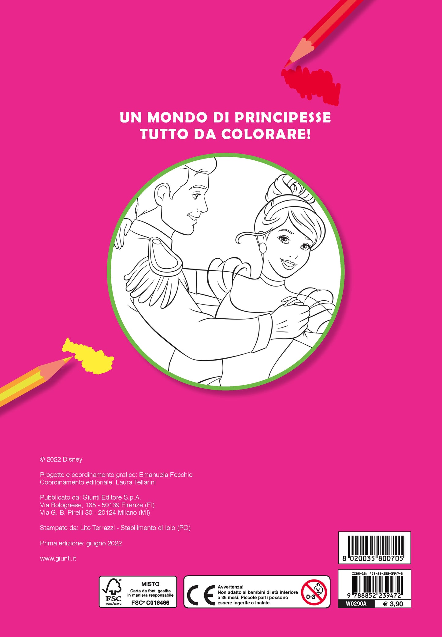 Primo album da colorare Disney Princess::Sogni da Principessa