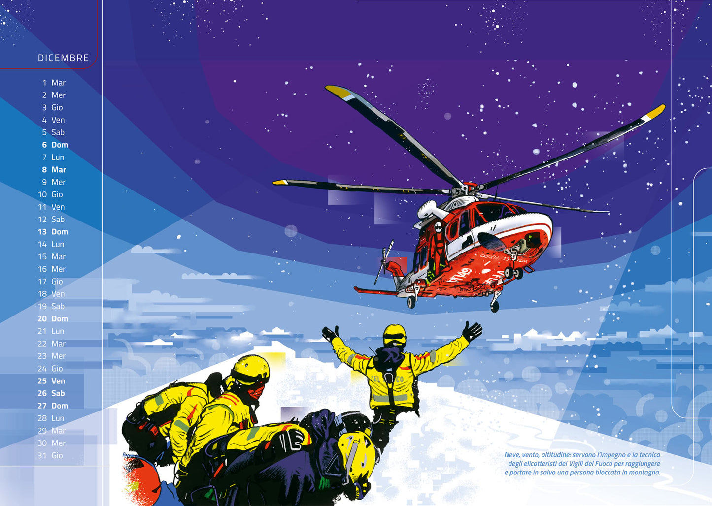 Calendario 2026 Vigili del Fuoco - da parete::Nel segno del soccorso