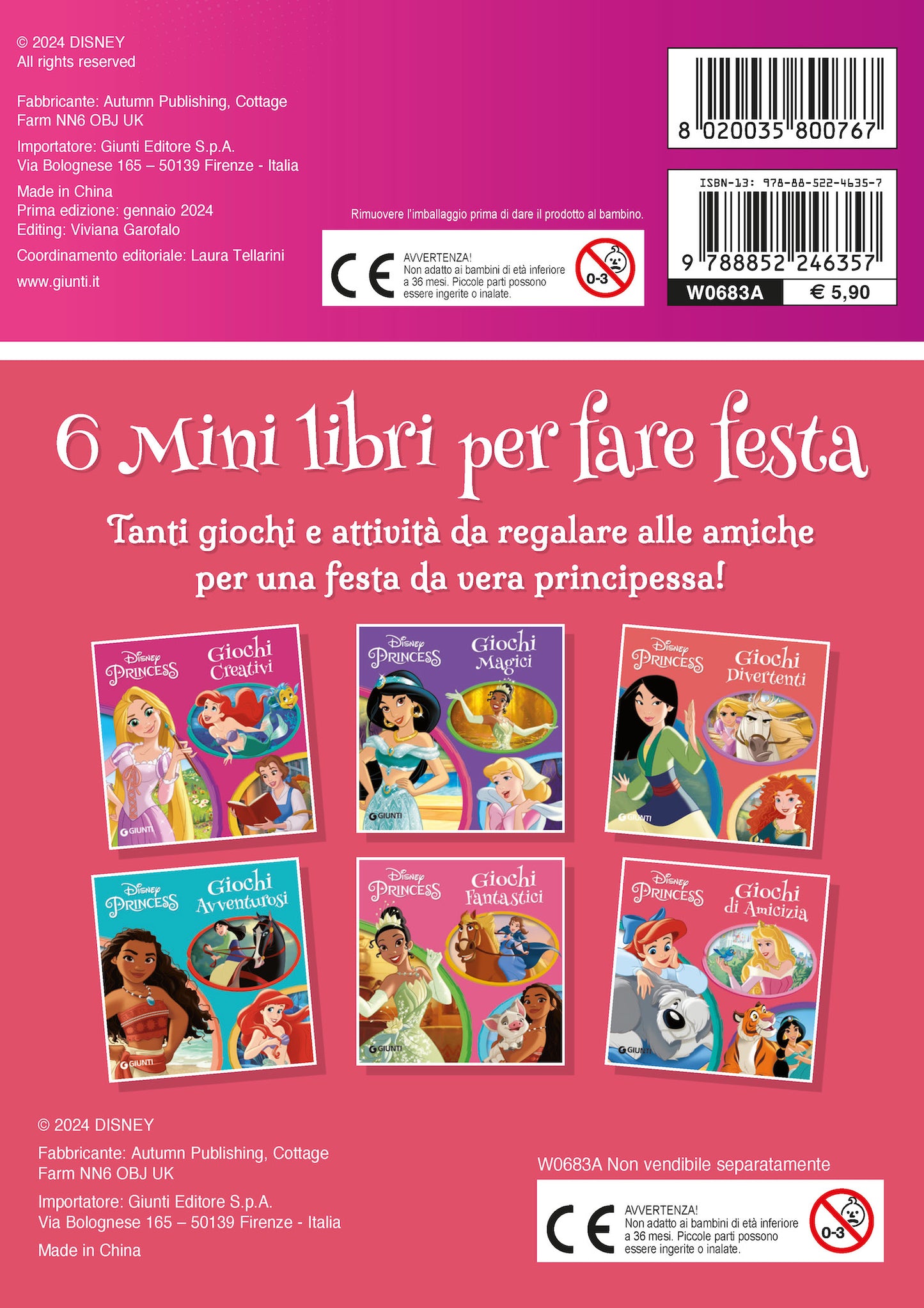 Principesse Party Pack::6 mini libri per fare festa