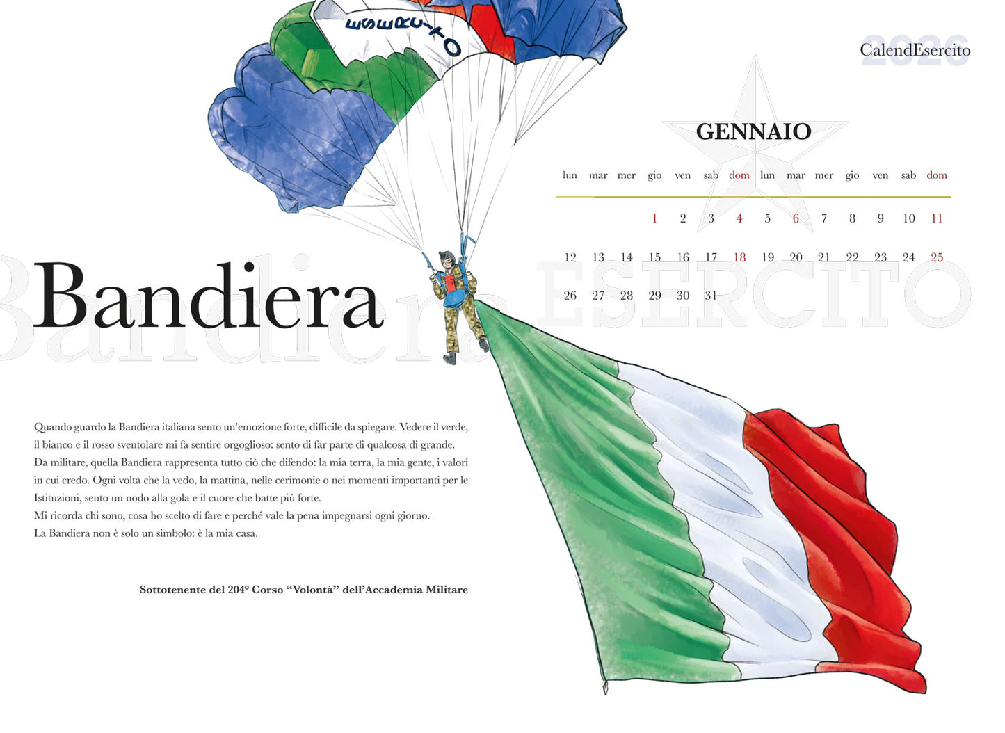 CalendEsercito 2026 - da parete::Lo giuro