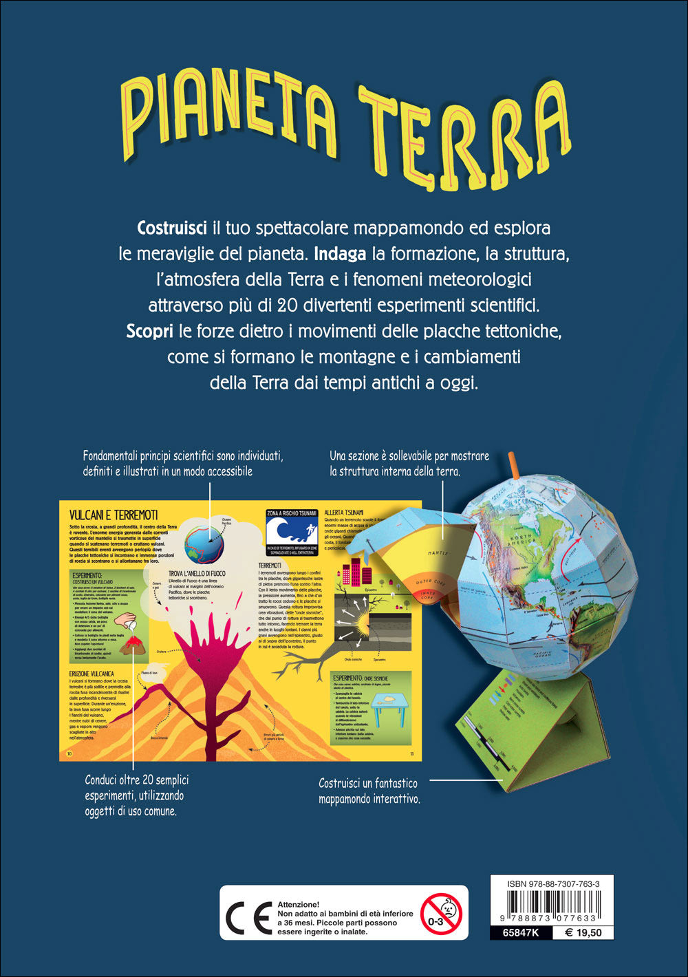 Pianeta Terra::Costruisci il tuo mappamondo - 32 pagine a colori, un mappamondo da montare, più di 20 esperimenti