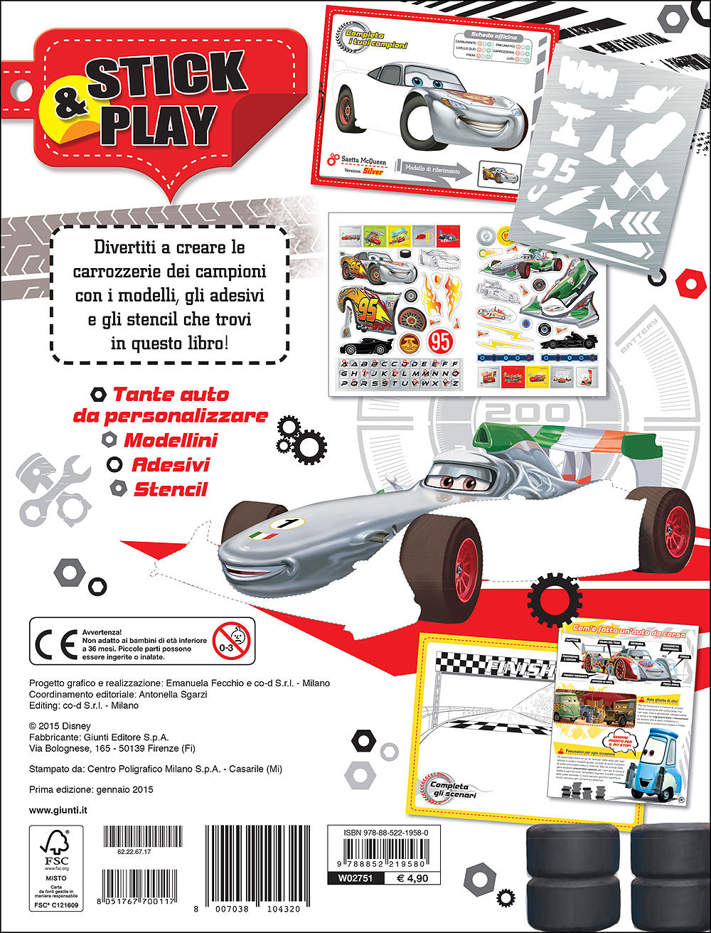 Stick&Play - Cars::Crea il mondo di auto e motori - Con 170 Adesivi