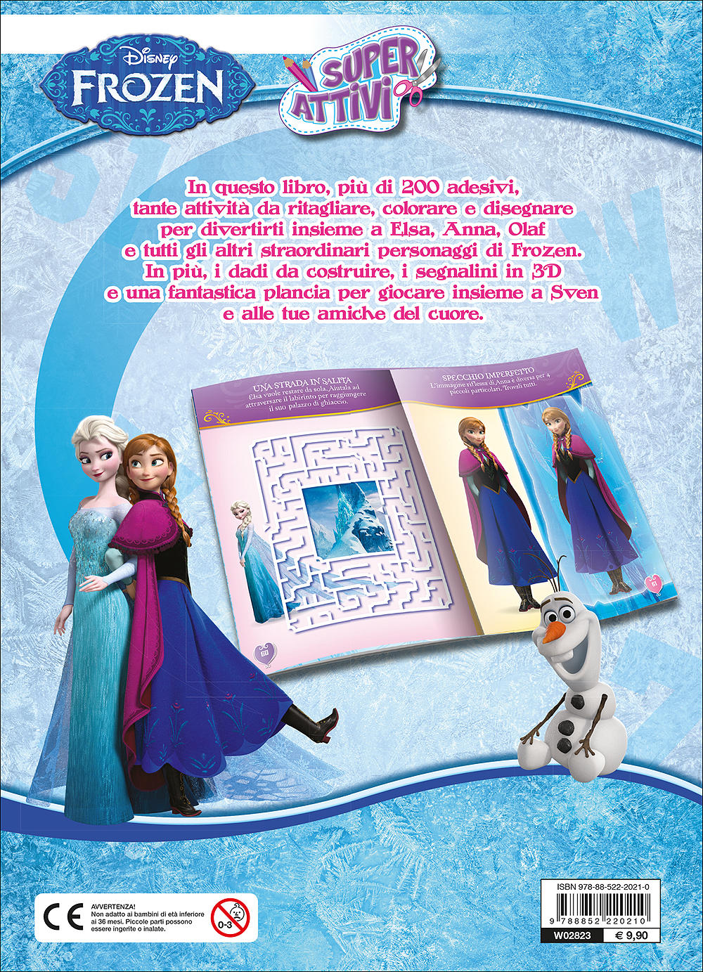 Superattivi - Frozen::Costruiisci i personaggi in 3D e gioca - Divertiti con il puzzle - Più di 200 adesivi!