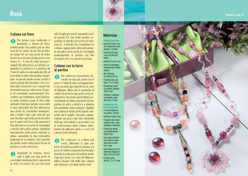 Bijoux originali e di tendenza::inserto con gli schemi di infilatura