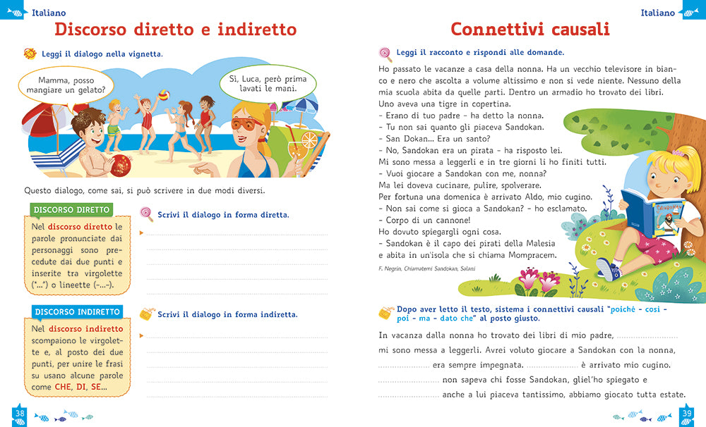 Tutti in vacanza - dalla 3a alla 4a::Attività di ripasso di italiano e matematica per la scuola primaria