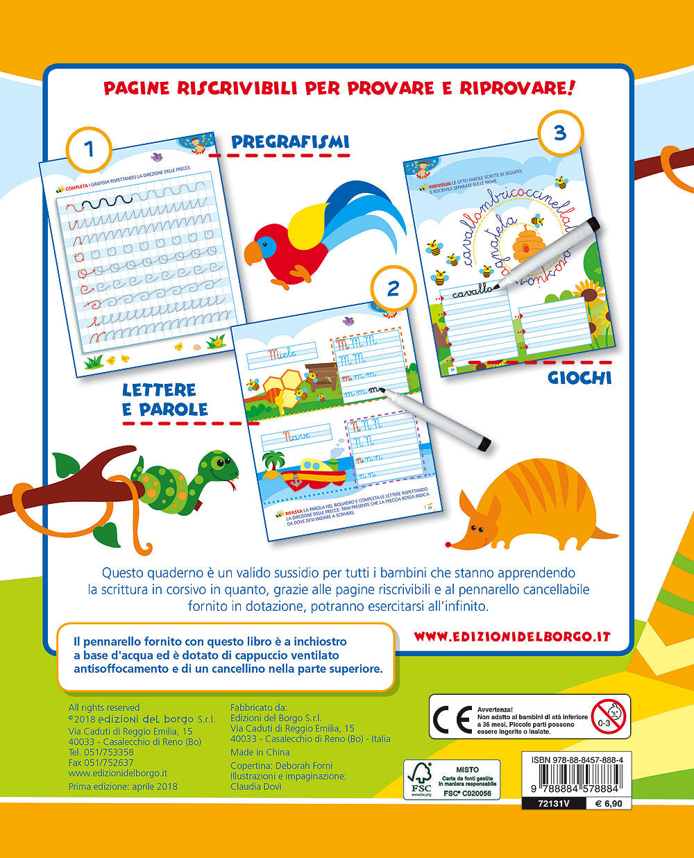 Scrivere in corsivo::Con pennarello con inchiostro a base d'acqua