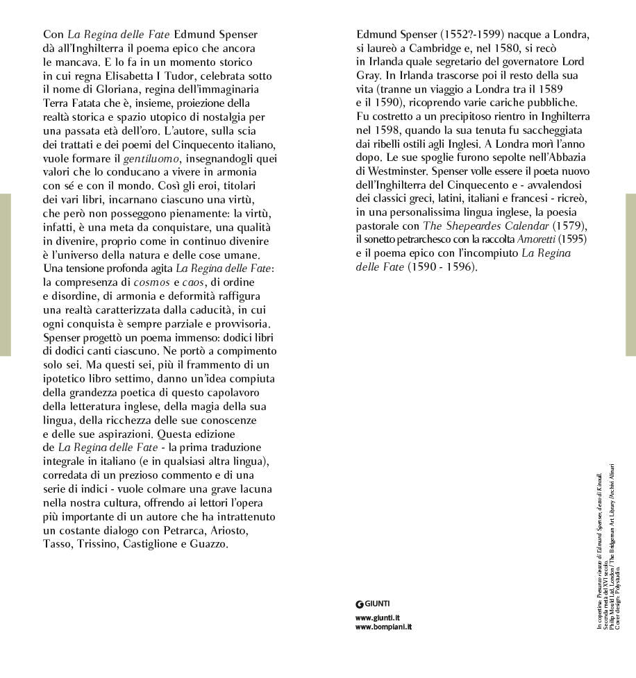 La regina delle fate::Testo inglese a fronte