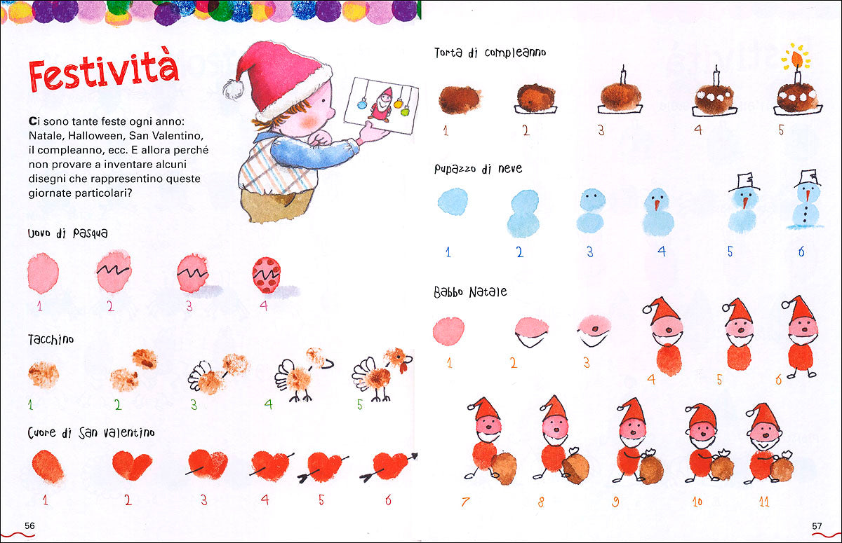 Disegnare con le impronte::Corso di disegno per bambini