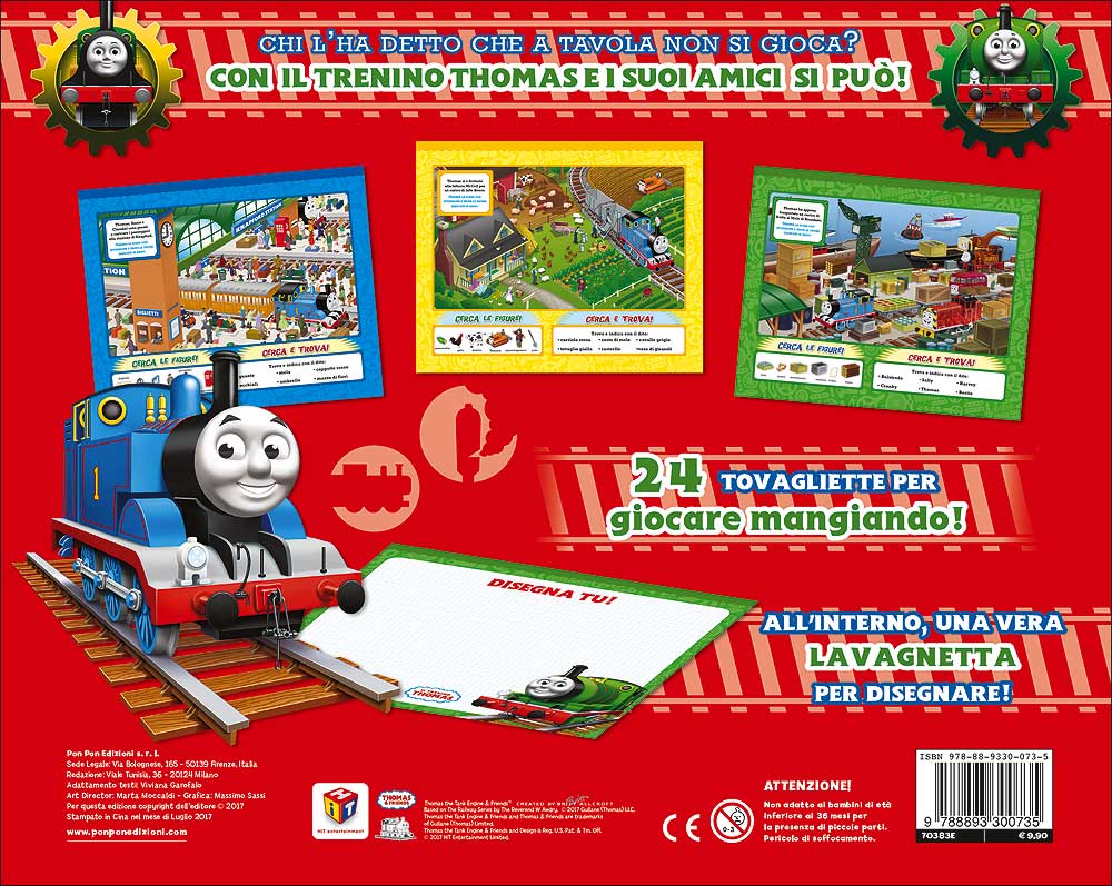 Trenino Thomas - Cerca e Trova::Cerca le figure! Trova i particolari! - Ogni pagina diventa una tovaglietta-gioco!