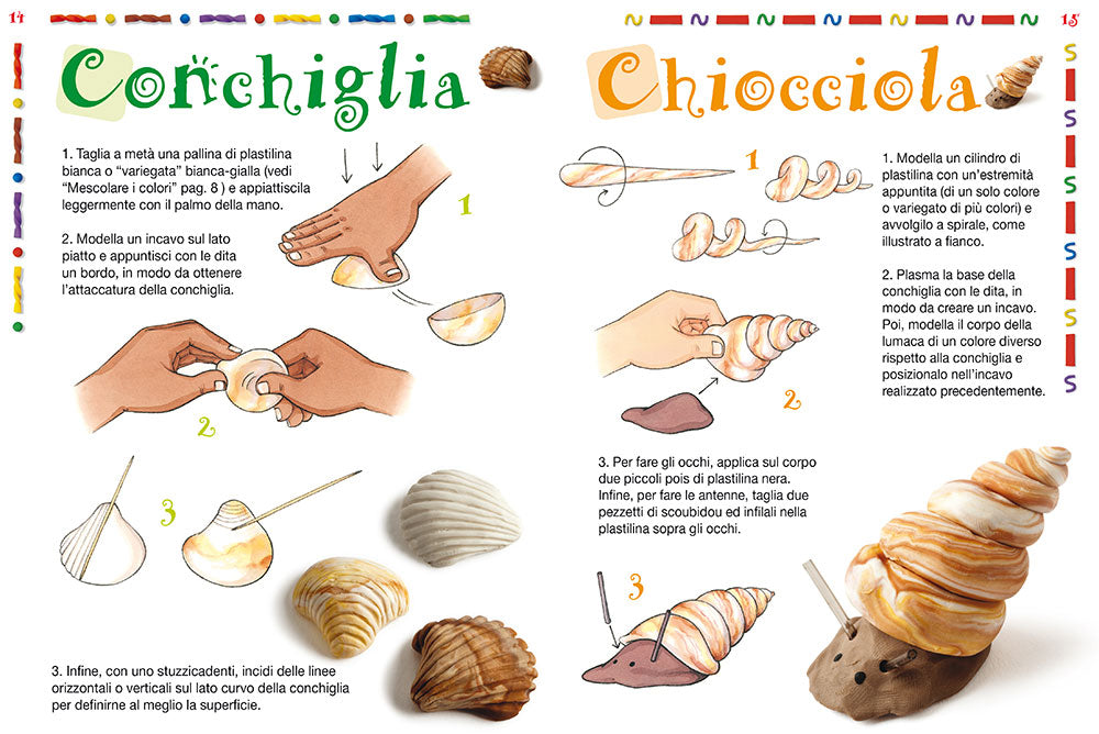 Modellare la plastilina con i bambini::Tanti modelli facili da realizzare spiegati passo dopo passo