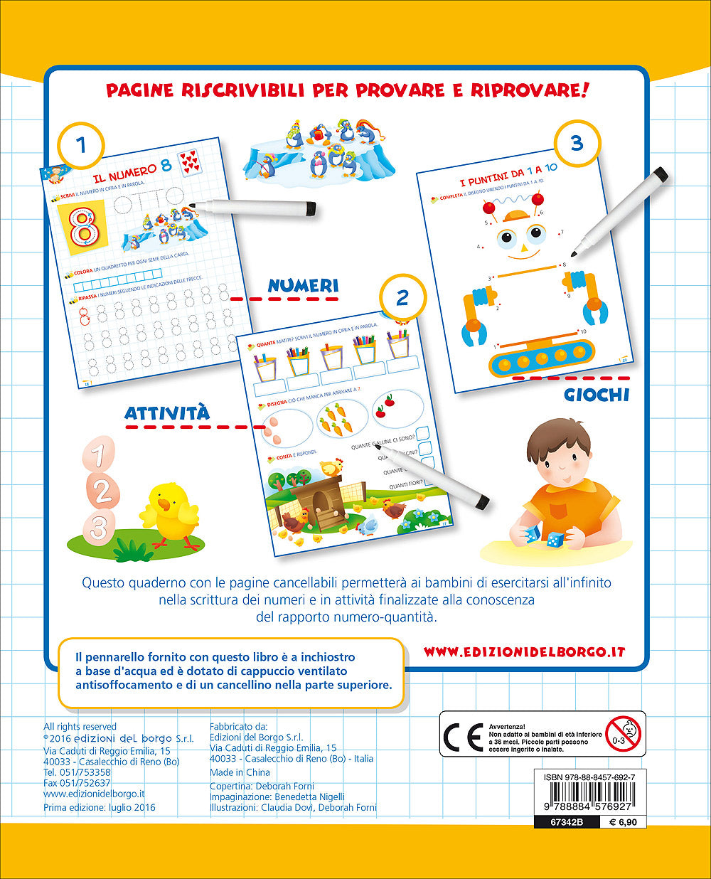 Numeri facili - 5/6 anni::Con pennarello con inchiostro a base d'acqua