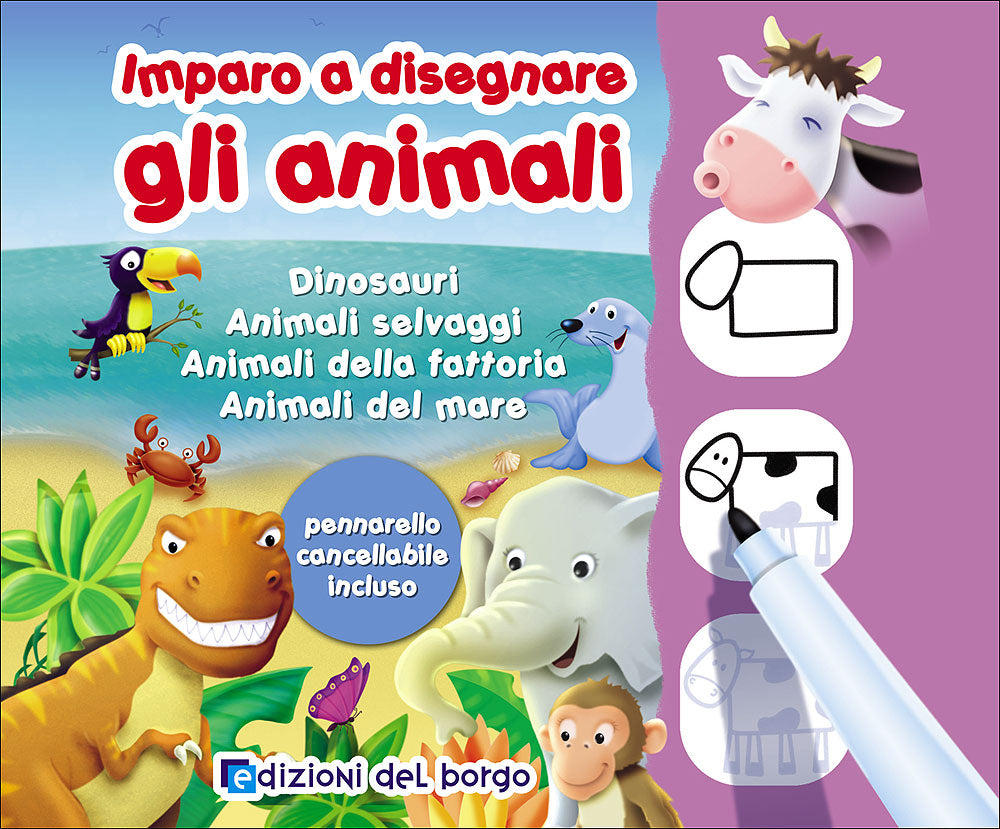 Imparo a disegnare gli animali::Con pennarello cancellabile