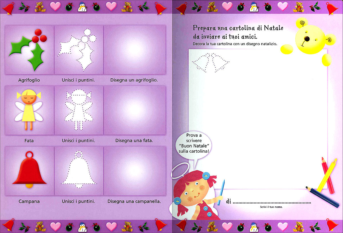 Natale da disegnare::Con 4 pennarelli colorati cancellabili, pagine con superficie riscrivibile