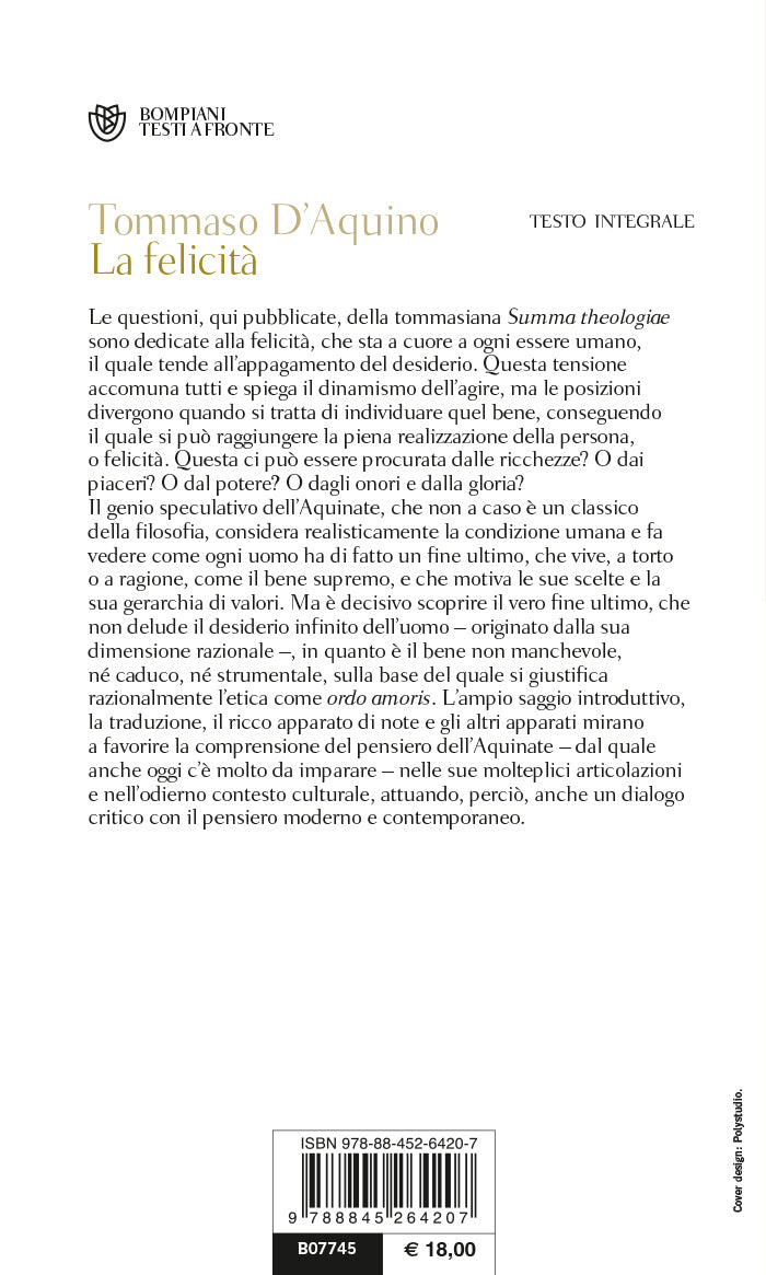 La felicità::Testo latino a fronte