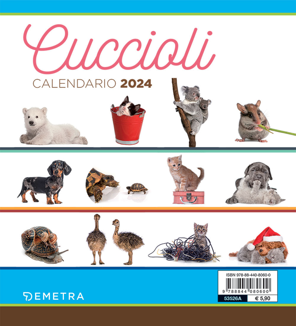 Calendario Cuccioli desk 2024 da tavolo (17 x 16 cm)