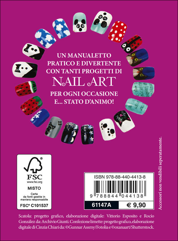 Nail box::Contiene: 3 fogli di nail tattoo, 6 limette