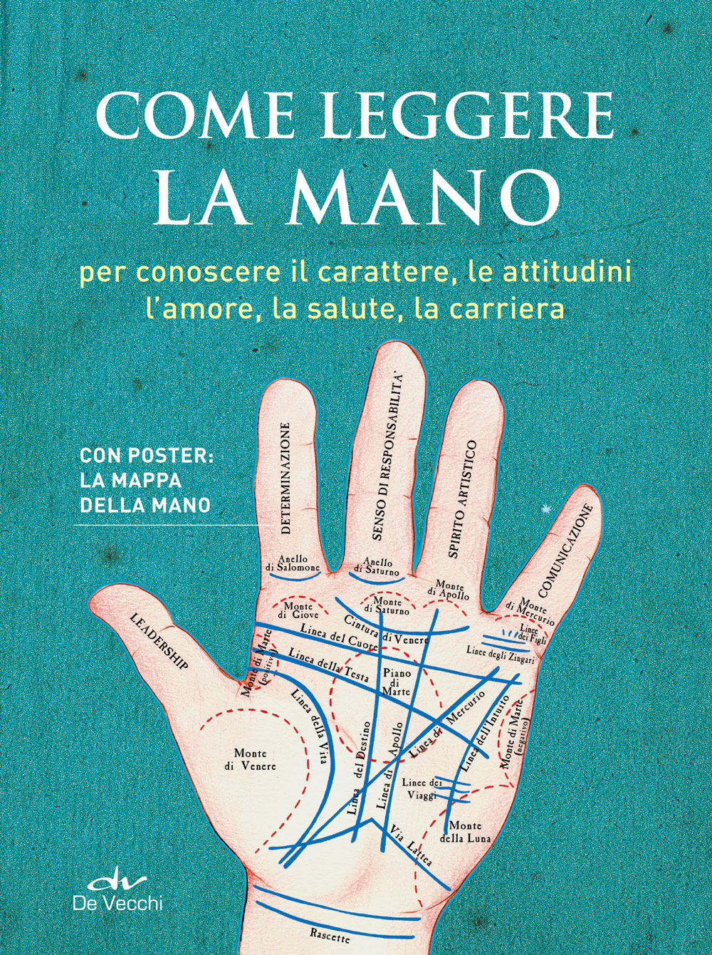 Come leggere la mano::Per conoscere il carattere, le attitudini, l'amore, la salute, la carriera - Con poster: la mappa della mano